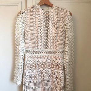 Chelsea Mid-Length Cut Out Dress in White